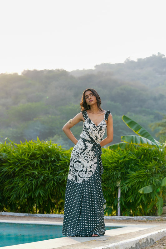 Pool Side Polka Wrap Dress