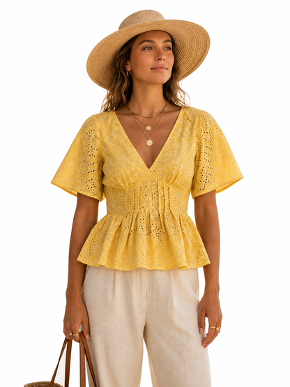 Women’s Cotton Peplum Top