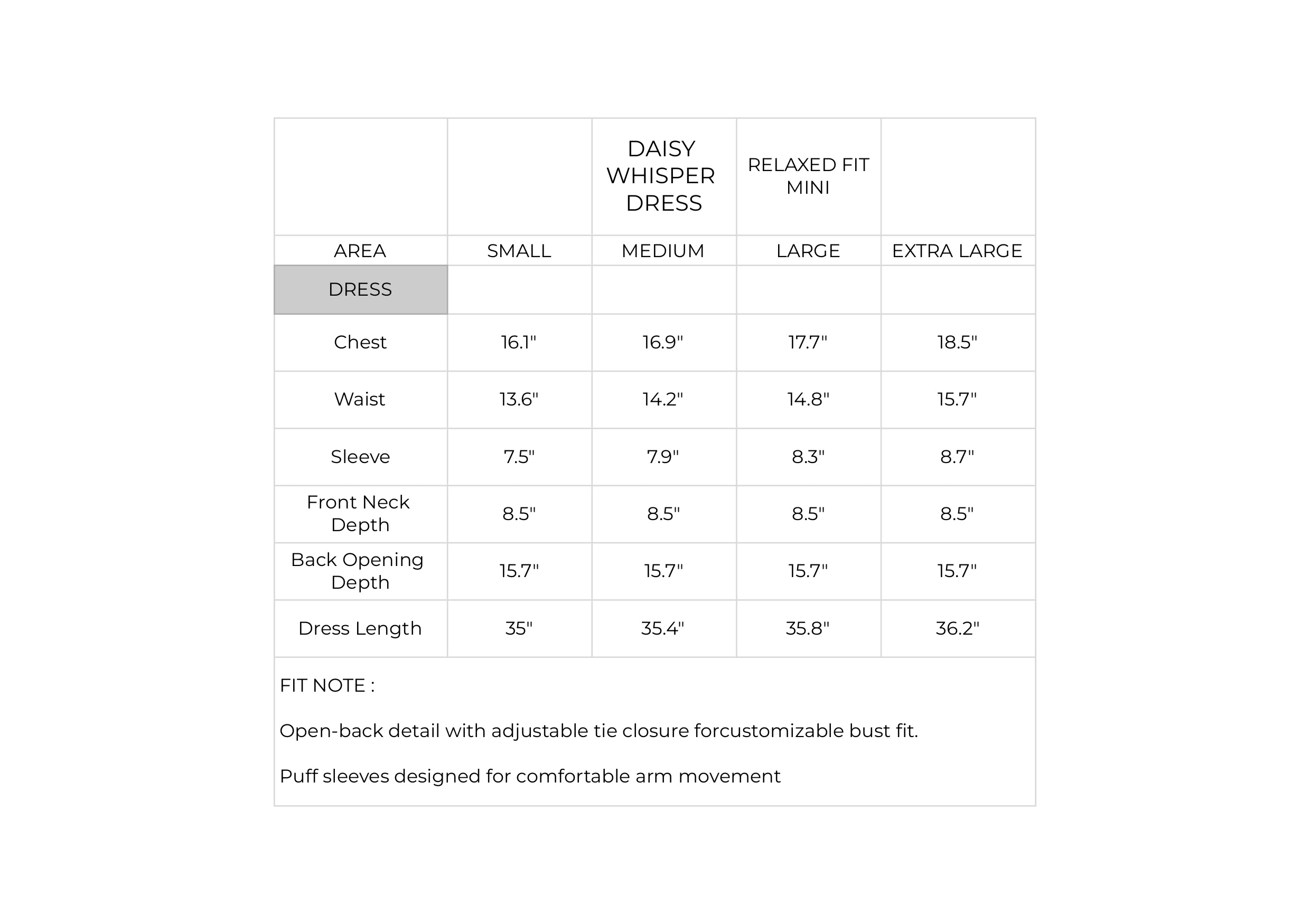 Size Chart
