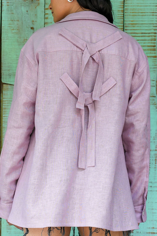 Whisper Bow Shirt- Lavender Haze
